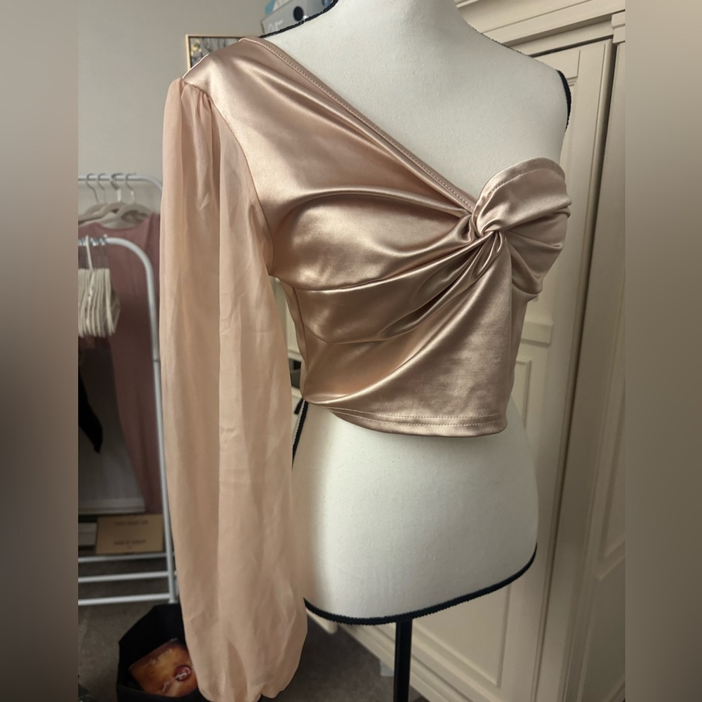 Elegant One-Shoulder Satin Top